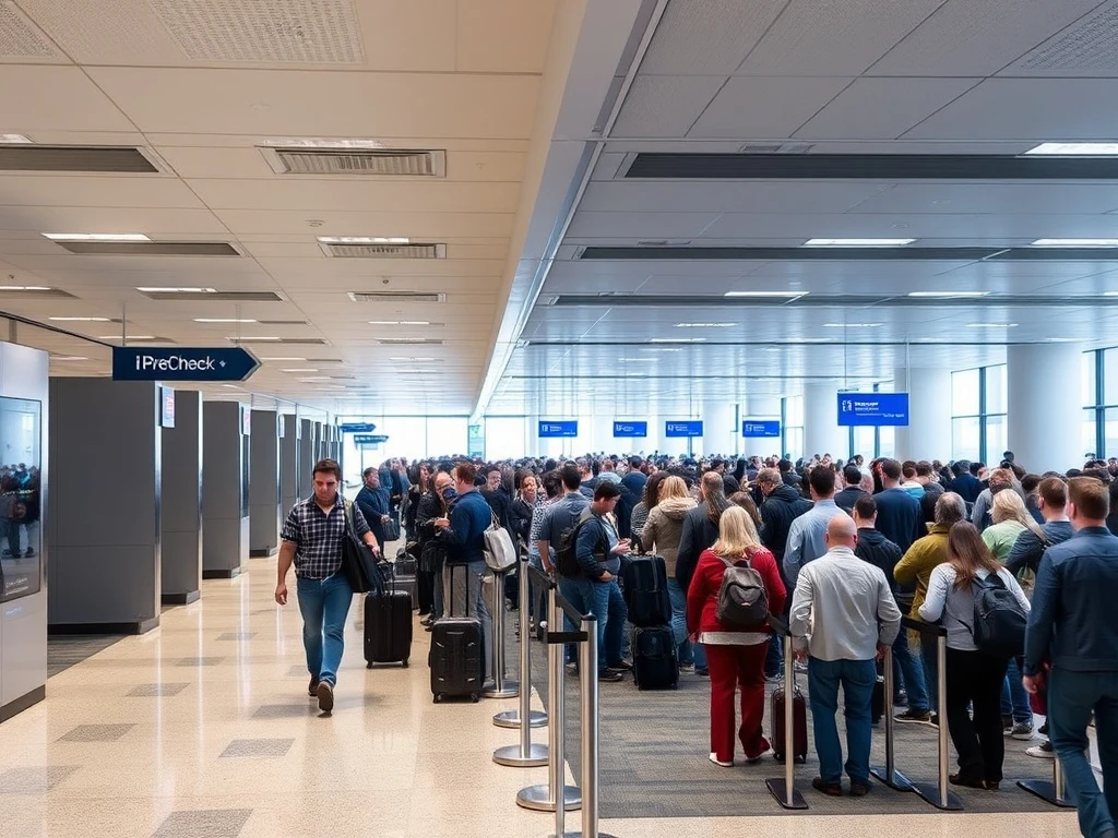 An efficient TSA PreCheck lane at an airport, symbolizing the surprising value and ease for travelers.