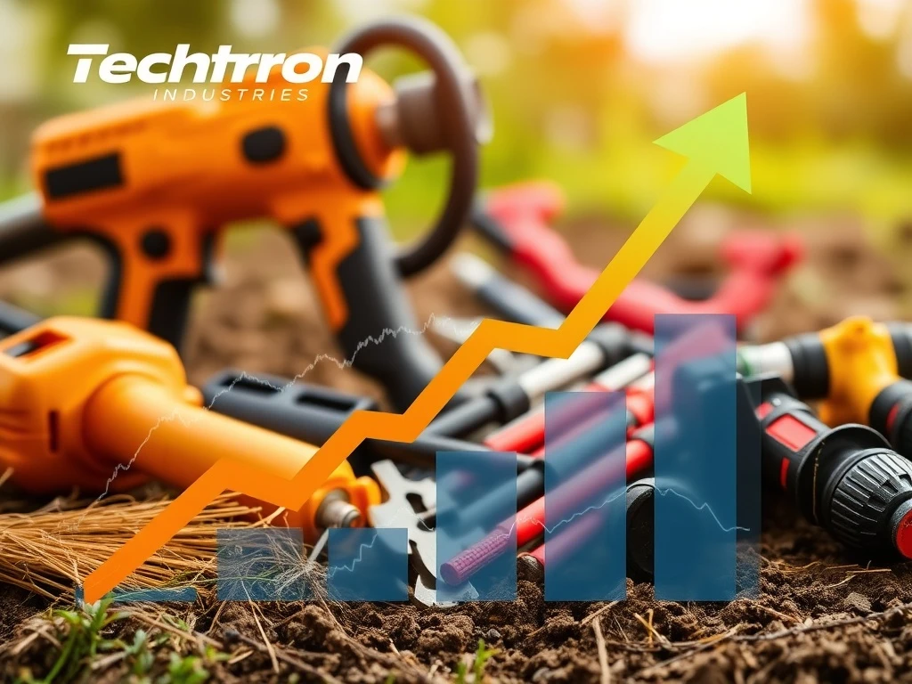 Visualizing Techtronic Industries' strong financial growth and market leadership, emphasizing TTNDY stock performance.
