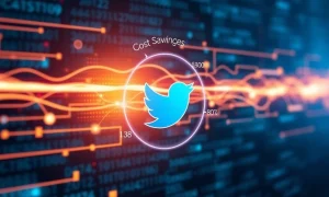 Visual representation of a high-performance Twitter API facilitating rapid data exchange and cost-efficiency for developers.