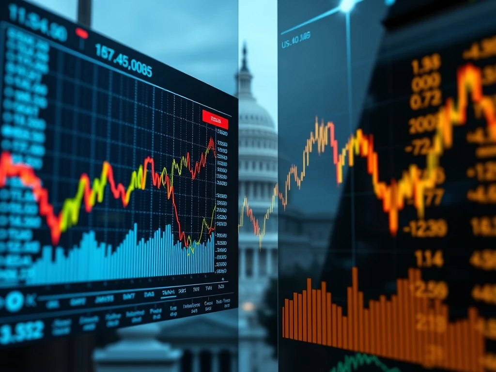 Charts displaying U.S. stock futures movement alongside economic indicators, reflecting market anticipation of inflation reports.