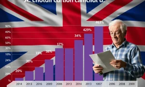 UK state pension age demographic crisis showing aging population statistics