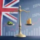 Conceptual image showing the delicate balance of UK tax reforms to address the budget gap, featuring financial symbols and a subtle Union Jack.