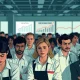 A visual representation of low UK worker happiness and its impact on productivity, based on recent survey findings.