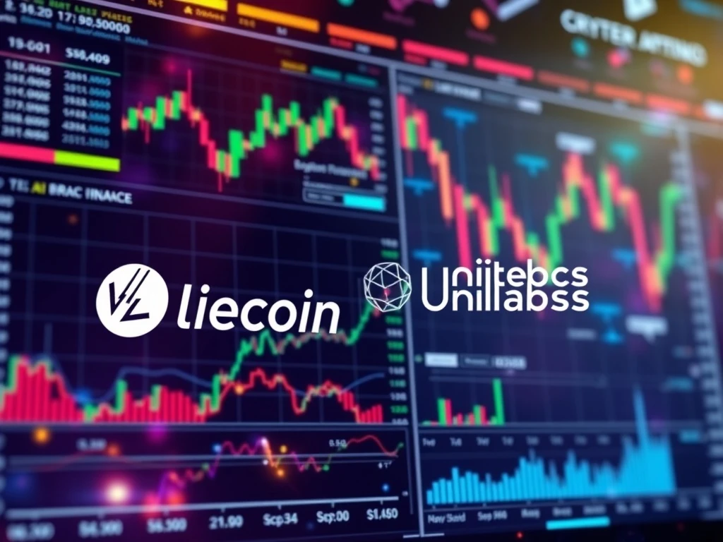 Visualizing Unilabs Finance's AI-driven platform boosting crypto investments, including Litecoin's potential for growth.