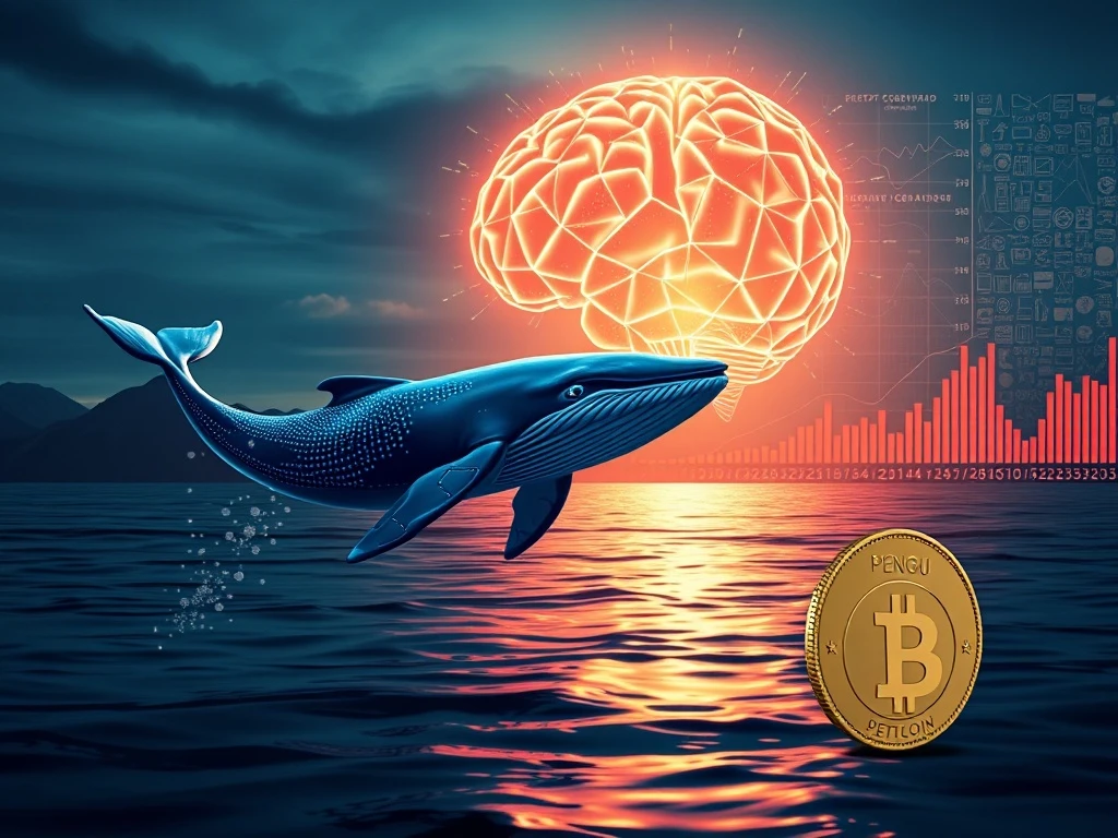Chart showing Unilabs Finance growth contrasted with Dogecoin and PENGU decline, illustrating whale interest in AI crypto assets.