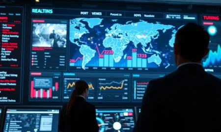 A digital dashboard illustrating real-time news feeds, symbolizing the strategic use of a Google News API for business insights.