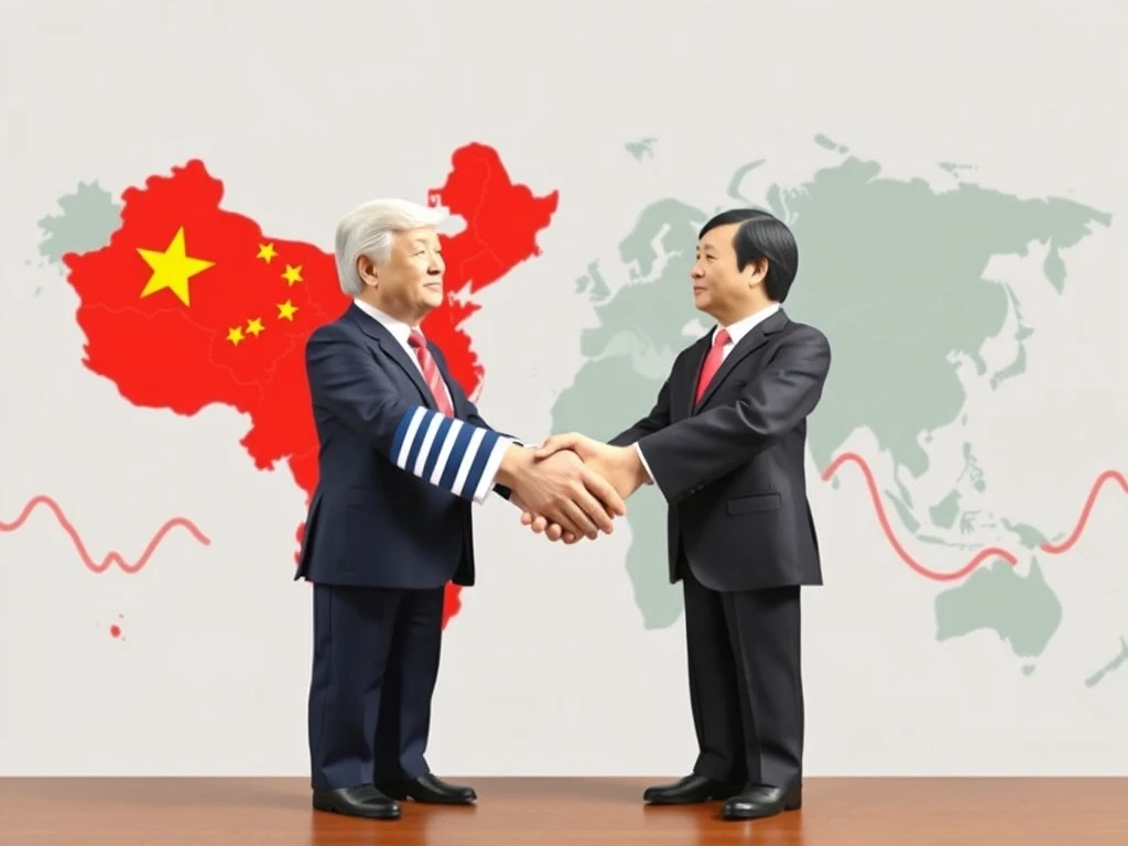Depiction of the US-China trade truce extension, showing diplomatic efforts and global economic stability.