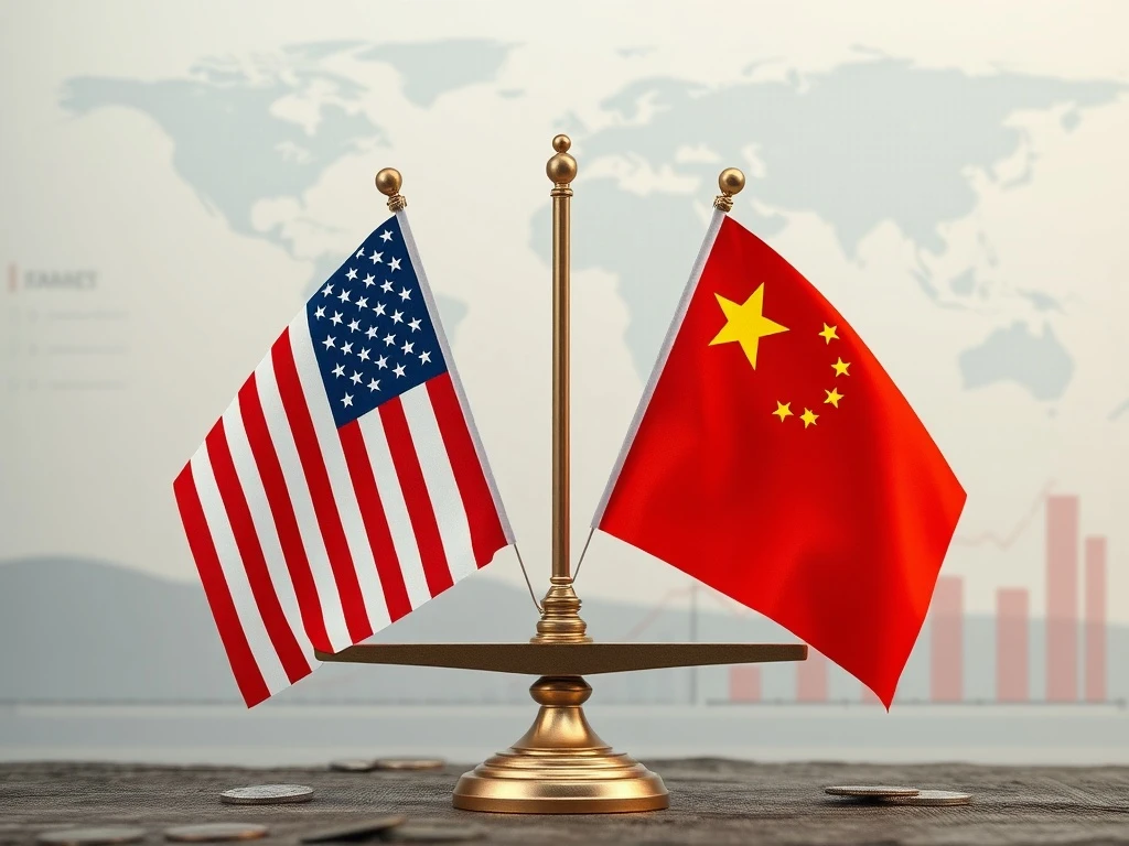 Visualizing the delicate balance of the US-China Trade Truce, showing its global economic implications on tariffs.
