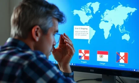 US customers facing shipping restrictions from international destinations with blocked package symbols