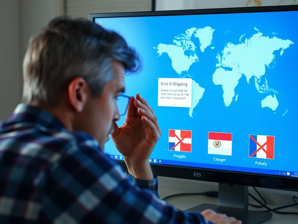US customers facing shipping restrictions from international destinations with blocked package symbols