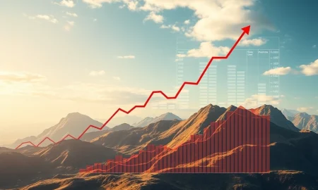 U.S. economy growth chart showing upward trend with inflation indicators rising alongside economic expansion