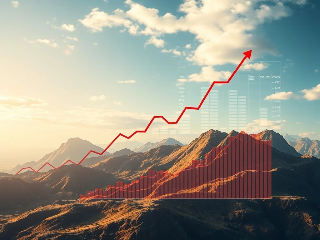 U.S. economy growth chart showing upward trend with inflation indicators rising alongside economic expansion