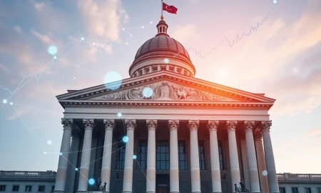 US government blockchain economic data publication showing secure digital distribution of official statistics