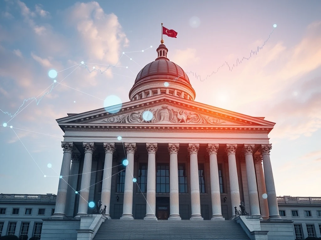 US government blockchain economic data publication showing secure digital distribution of official statistics