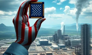 Visualizing the **U.S. government chip stake** in Intel, highlighting strategic national investment in semiconductor manufacturing.