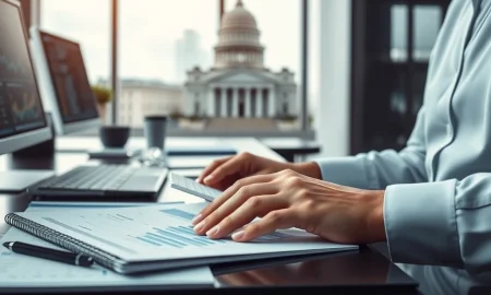 A secure government office setting where experts meticulously compile the U.S. jobs report, emphasizing accuracy over political influence.