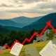 Stock market chart showing fluctuating trends, representing US market volatility and the impact of policy shifts on economic resilience.