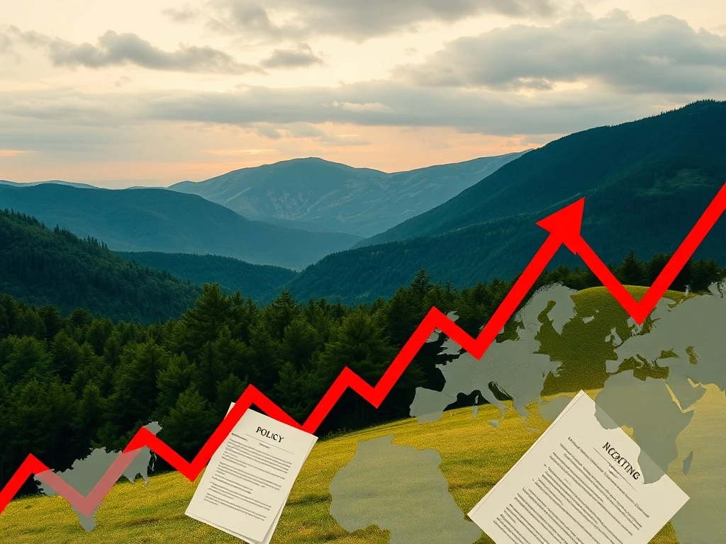 Stock market chart showing fluctuating trends, representing US market volatility and the impact of policy shifts on economic resilience.