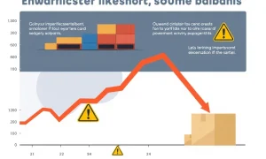 Rising U.S. trade deficit visualization with import containers overwhelming export boxes amid tariff countdown