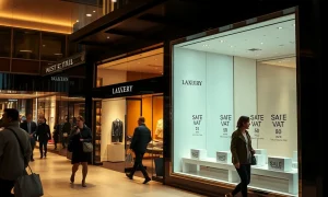 Economic impact of VAT-free shopping ban on London luxury retailers showing empty stores