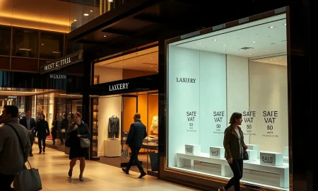 Economic impact of VAT-free shopping ban on London luxury retailers showing empty stores