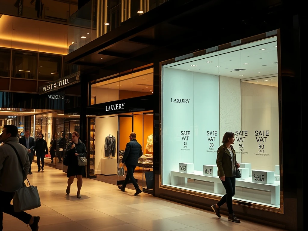 Economic impact of VAT-free shopping ban on London luxury retailers showing empty stores
