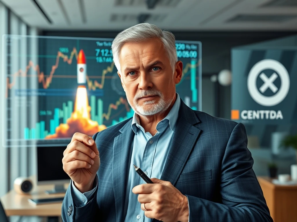 A veteran analyst thoughtfully observes market data, symbolizing strategic financial moves and past successful predictions.