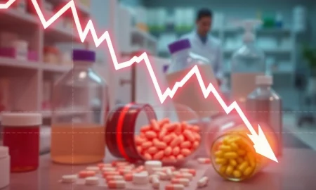 Viking Therapeutics stock crashing after weight-loss drug trial results with downward chart trend