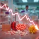 Viking Therapeutics stock crashing after weight-loss drug trial results with downward chart trend