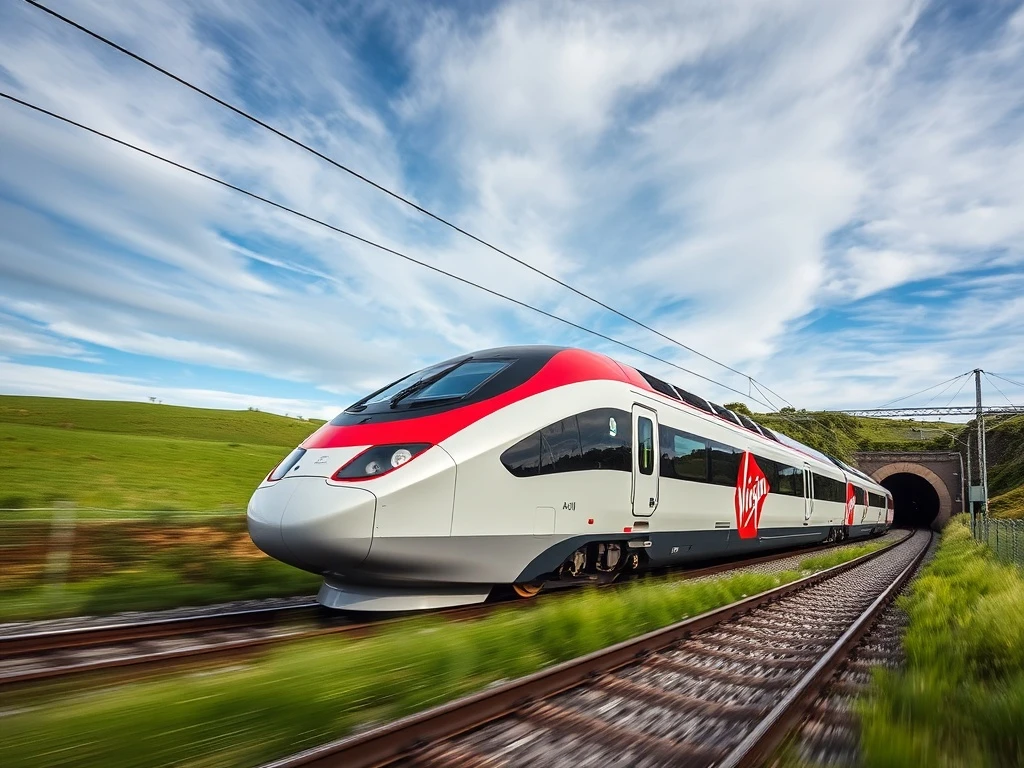Virgin Trains Avelia Stream high-speed train representing its ambitious challenge to Eurostar on cross-Channel routes.