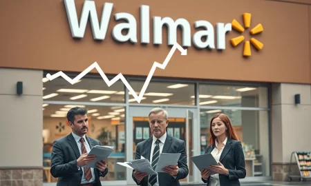 Walmart disappoints Wall Street with declining stock chart and concerned investors analyzing financial reports