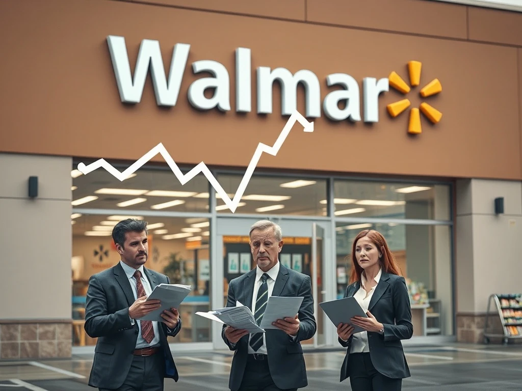 Walmart disappoints Wall Street with declining stock chart and concerned investors analyzing financial reports