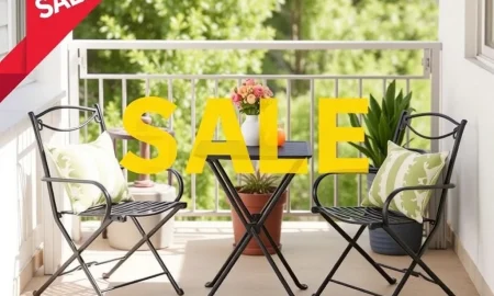 A compact Walmart patio set, perfect for small outdoor spaces, showcasing the exceptional value and affordability.