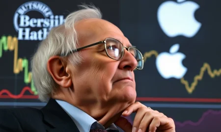 Warren Buffett analyzing stock market trends, illustrating his recent strategic Warren Buffett stock investment decisions.