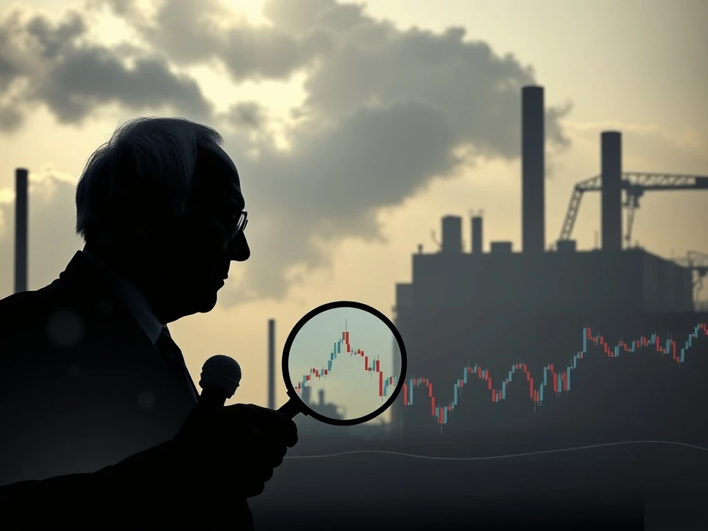 An enigmatic image symbolizing Warren Buffett's significant $5 billion investment in a mystery industrial Warren Buffett stock.