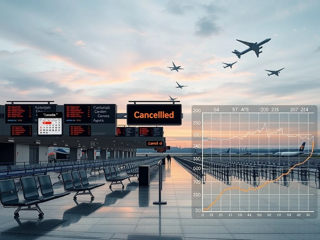 Deserted terminal highlighting the halt in Washington D.C. flights, symbolizing widespread travel and economic disruption.