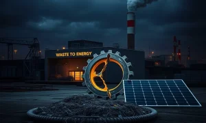Visualizing the financial distress of a waste to energy company, symbolizing its Chapter 11 bankruptcy filing.