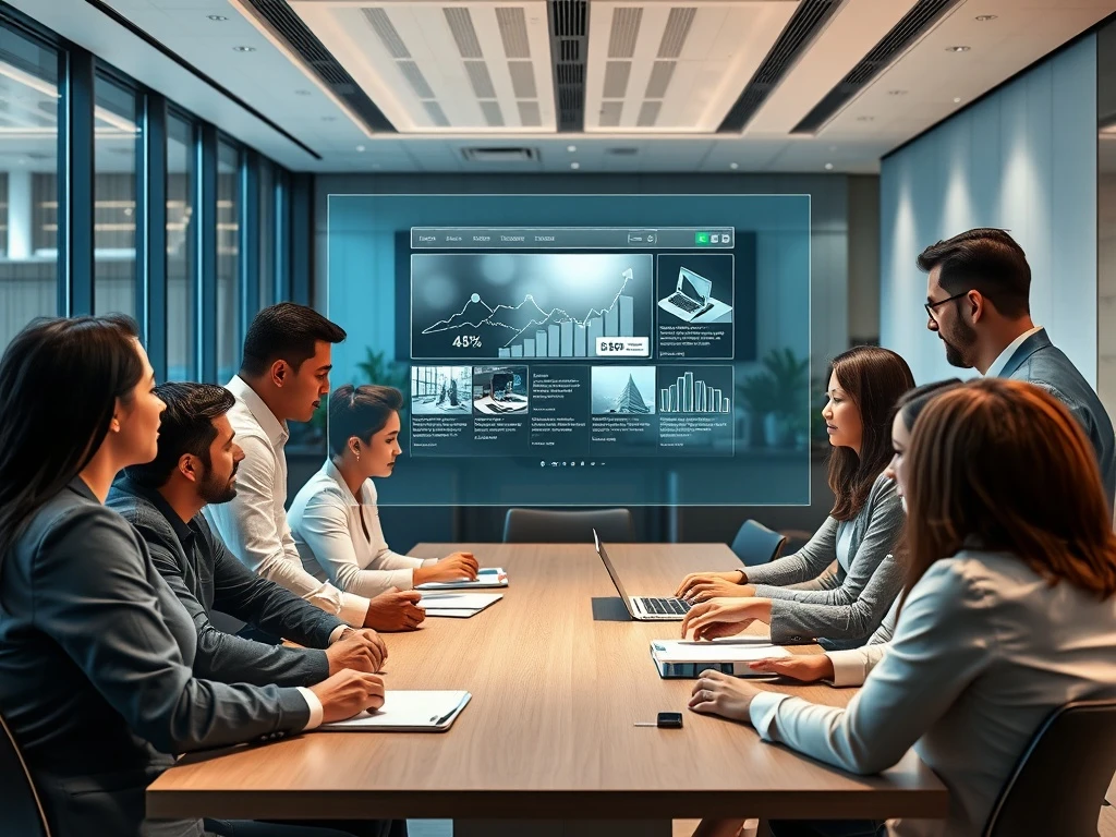 Professionals in a modern Dubai office discussing a high-performance website, symbolizing the strategic shift to a Web Design Dubai Company for digital excellence.