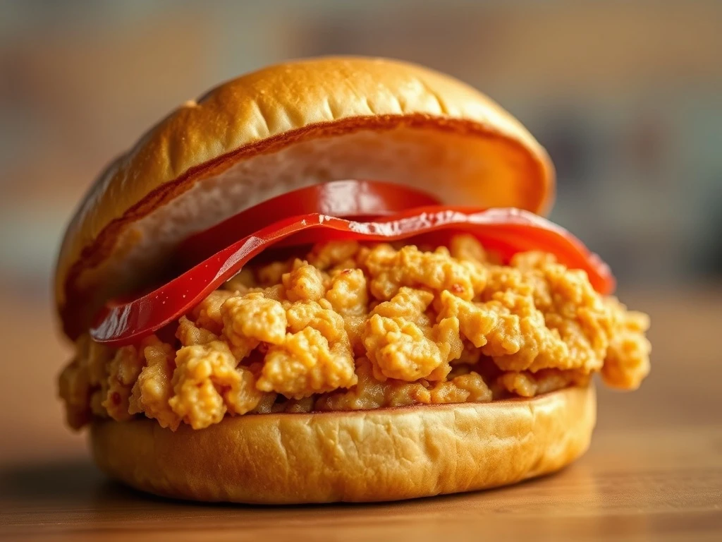 A close-up view of a Wendy's chicken sandwich, illustrating the subtle differences reflecting recent Wendy's chicken changes.