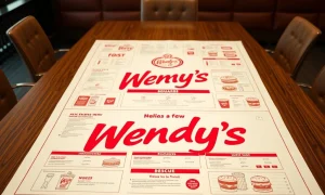 Wendy's CEO's new Wendy's menu plan laid out on a table, symbolizing a strategic effort to revitalize the struggling burger chain.