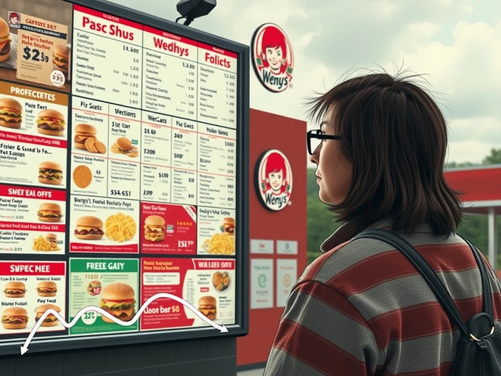 A visual representation of declining Wendy's sales, illustrating how confusing promotions impacted the fast-food chain's financial performance.