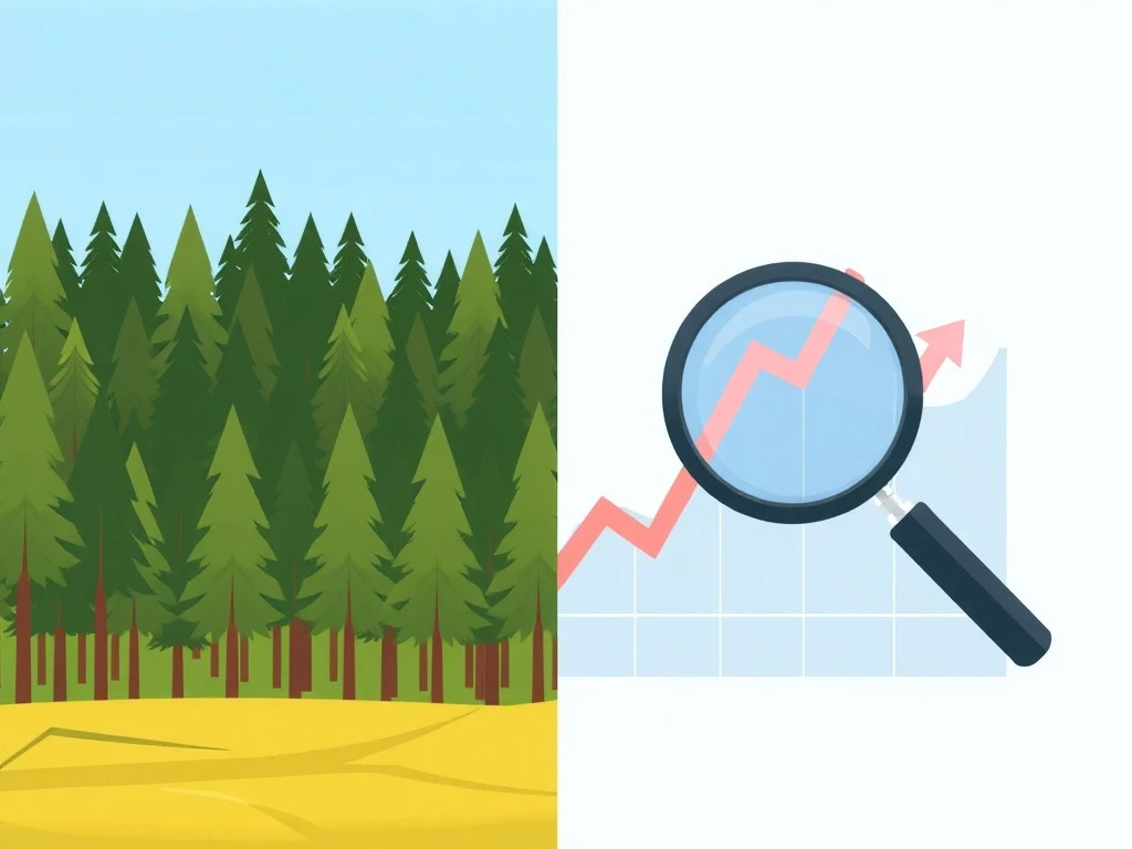 An illustration depicting the intersection of forestry and financial markets, symbolizing the analysis of Weyerhaeuser stock performance.