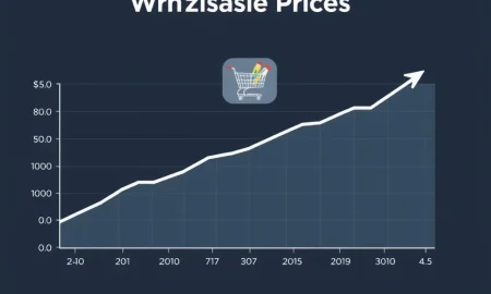 Graph showing a significant surge in wholesale prices, reflecting the latest PPI data and potential tariff impacts on the economy.