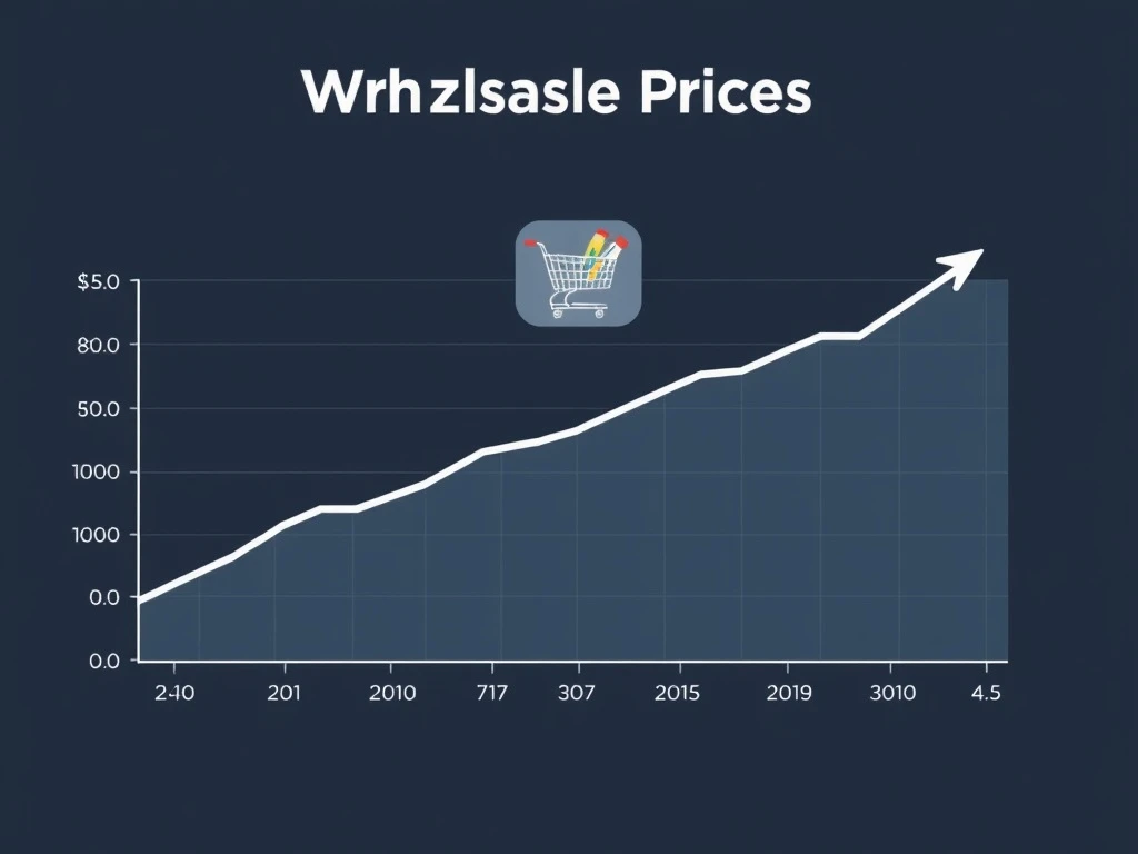 Graph showing a significant surge in wholesale prices, reflecting the latest PPI data and potential tariff impacts on the economy.