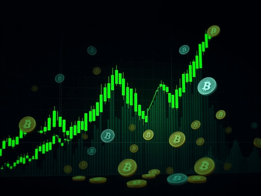 WIN cryptocurrency price chart showing dramatic upward surge with bullish indicators