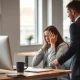 Worklessness crisis showing stressed young professional receiving workplace support