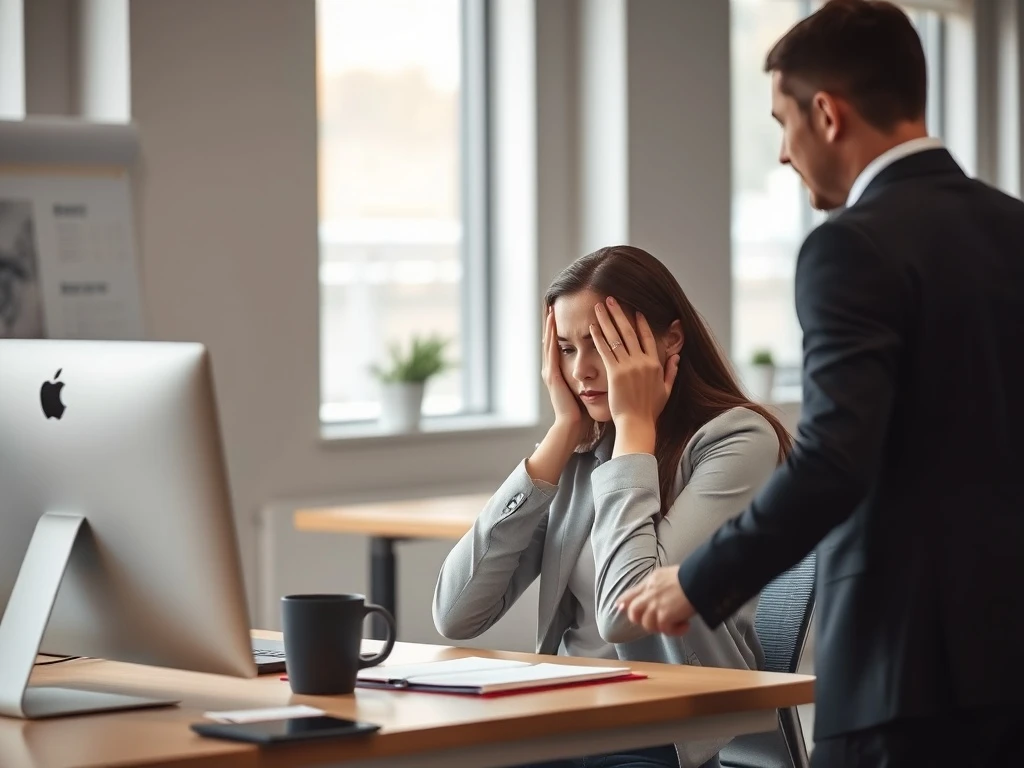 Worklessness crisis showing stressed young professional receiving workplace support