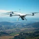 World Mobile's advanced hydrogen-powered drone flying high, illustrating its role in bridging connectivity gaps through decentralized telecom.