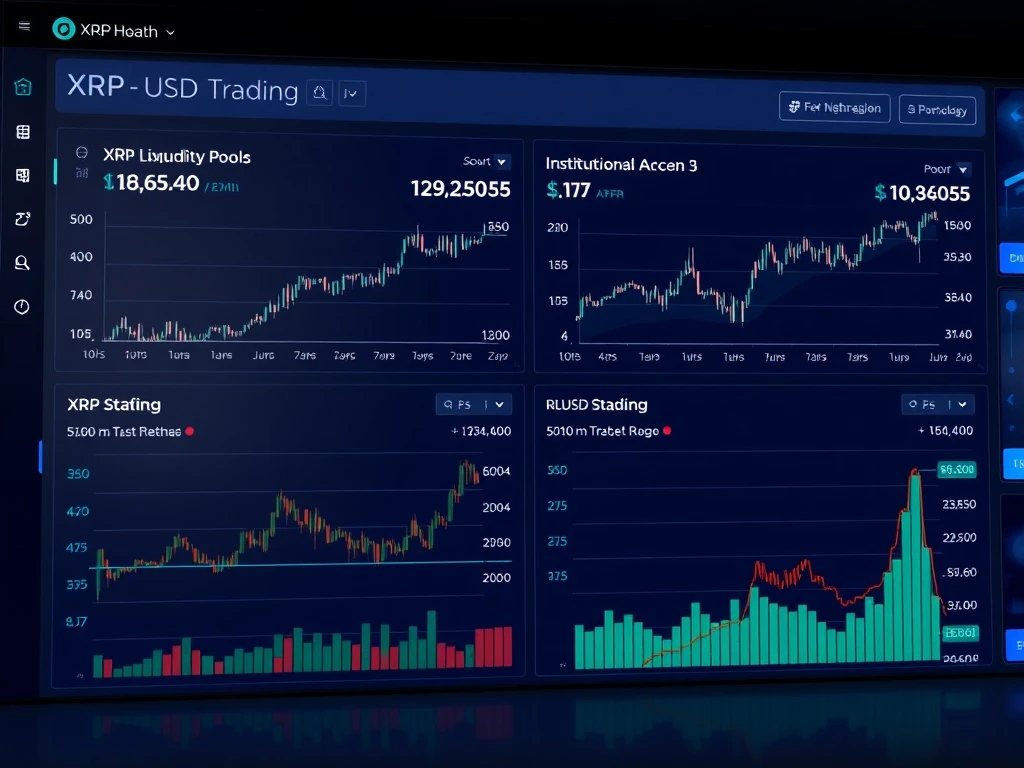 XRP AMM liquidity dashboard showing institutional DeFi performance with RLUSD integration