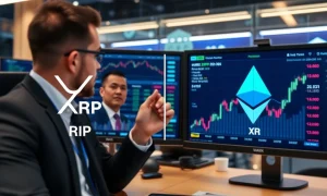 XRP ETF performance comparison chart showing institutional investment growth against Ethereum